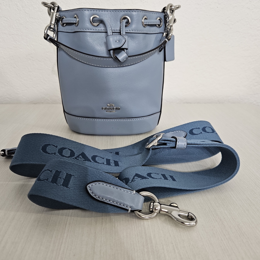 Coach Blue Bucket Bag with Strap